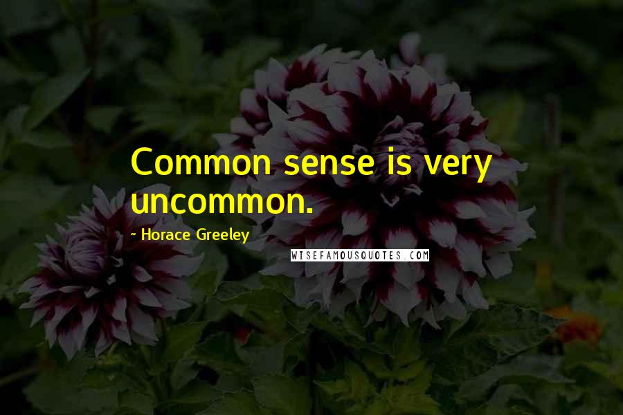 Horace Greeley Quotes: Common sense is very uncommon.