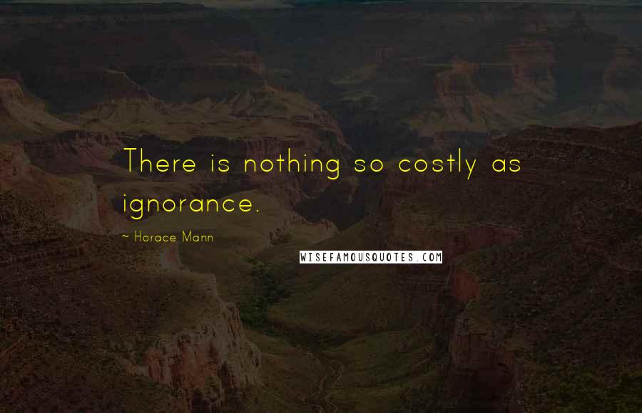 Horace Mann Quotes: There is nothing so costly as ignorance.
