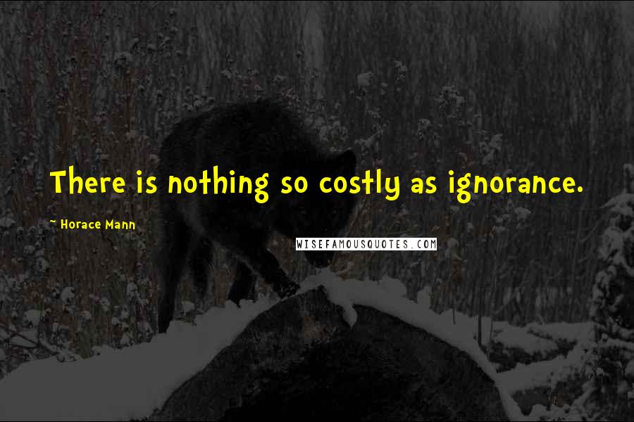 Horace Mann Quotes: There is nothing so costly as ignorance.