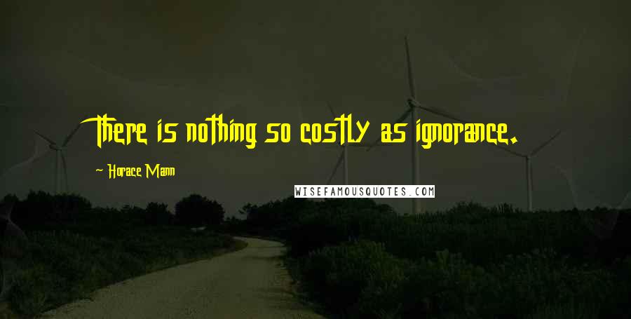 Horace Mann Quotes: There is nothing so costly as ignorance.