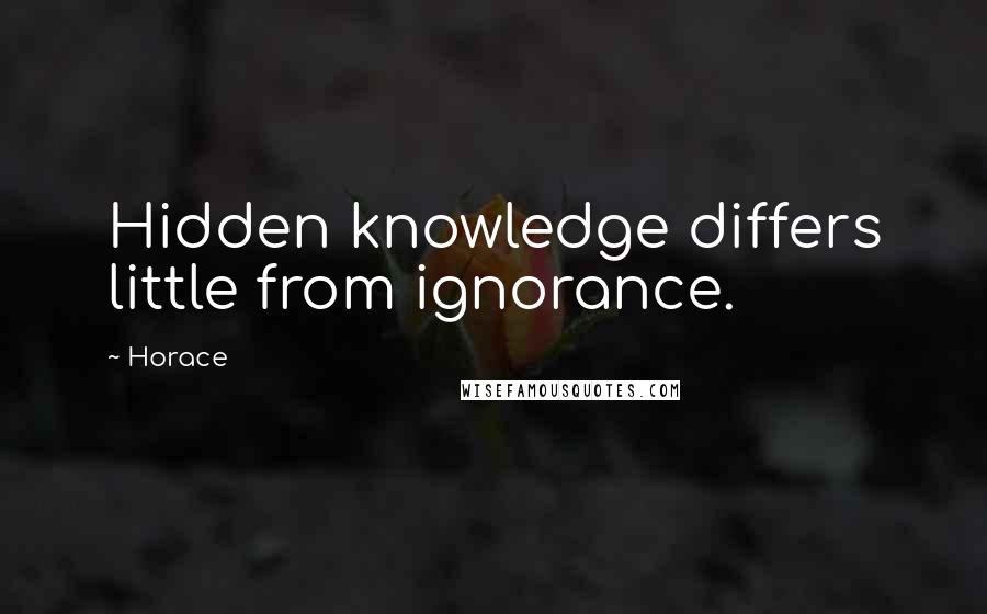 Horace Quotes: Hidden knowledge differs little from ignorance.