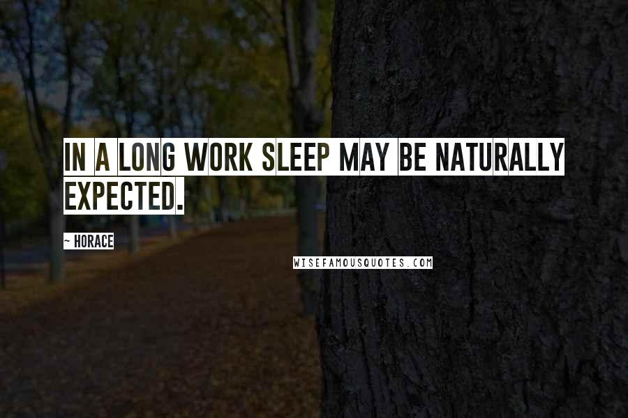 Horace Quotes: In a long work sleep may be naturally expected.