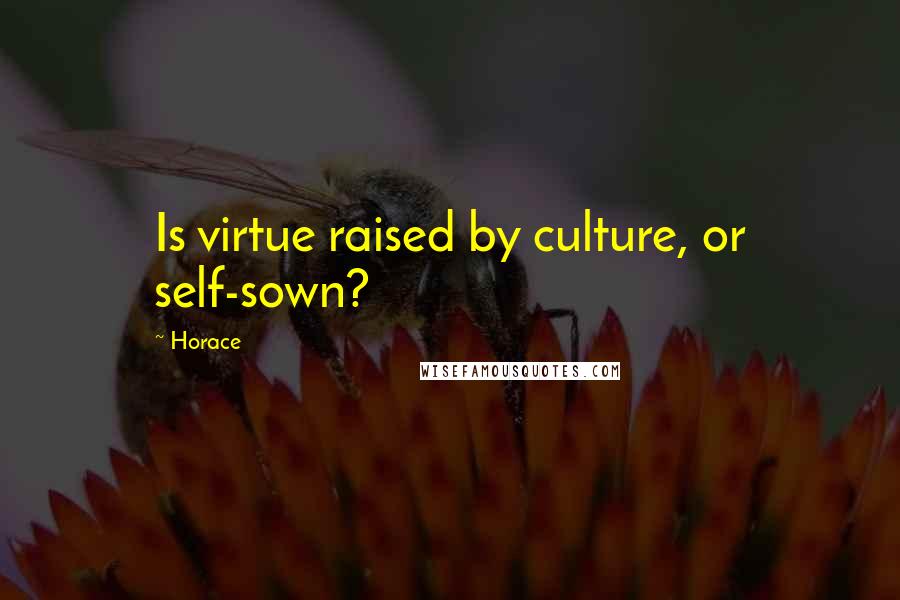 Horace Quotes: Is virtue raised by culture, or self-sown?