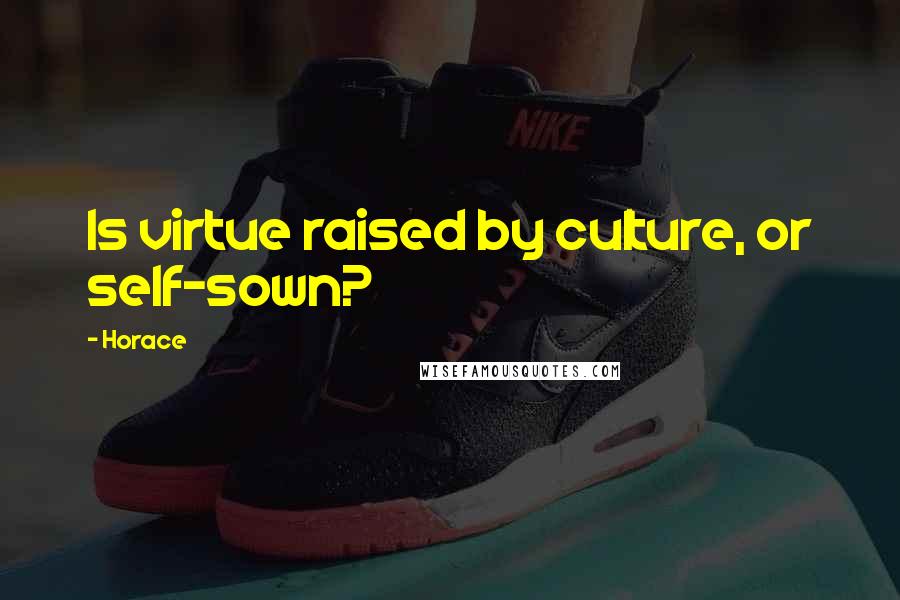 Horace Quotes: Is virtue raised by culture, or self-sown?