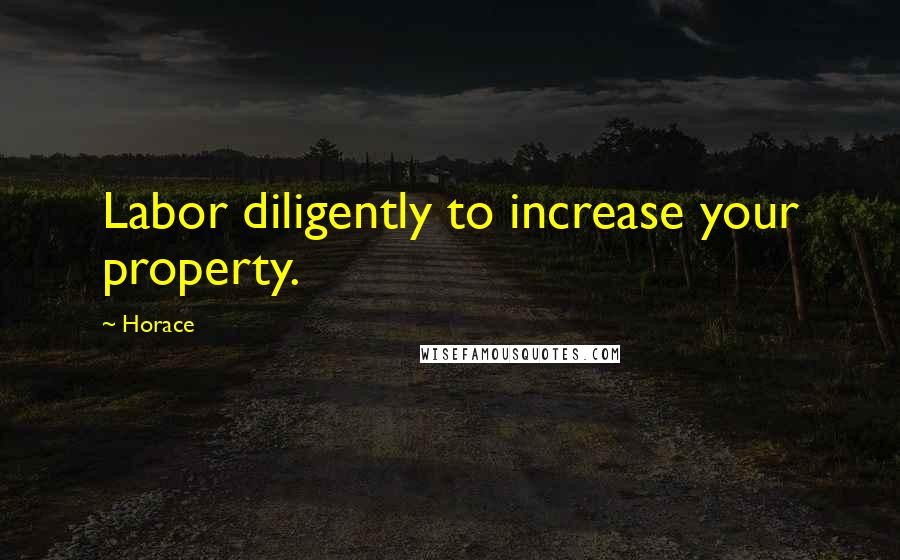 Horace Quotes: Labor diligently to increase your property.