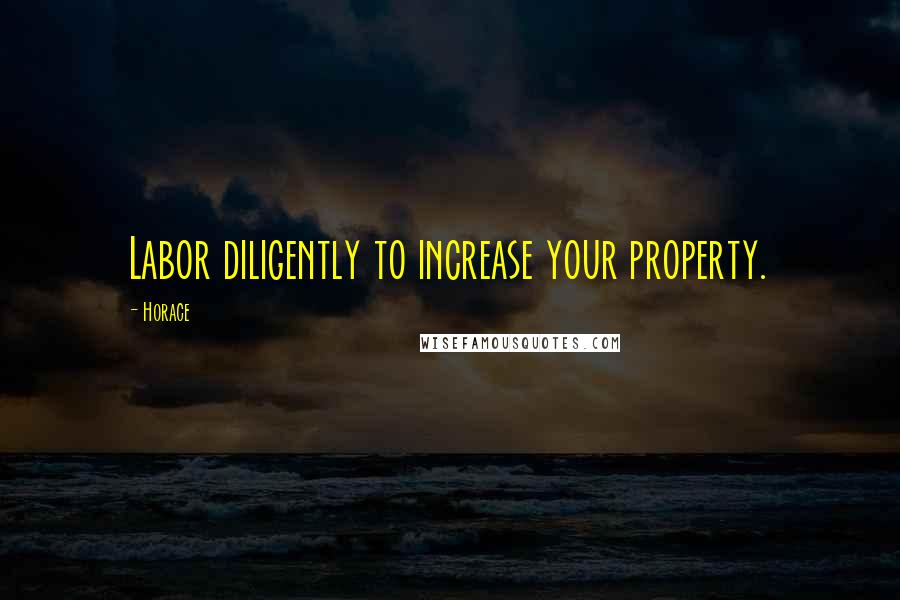 Horace Quotes: Labor diligently to increase your property.