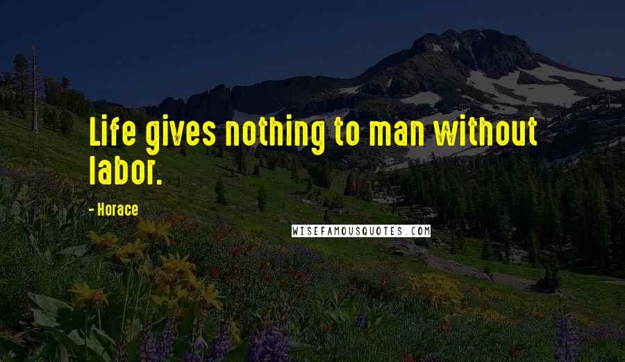 Horace Quotes: Life gives nothing to man without labor.