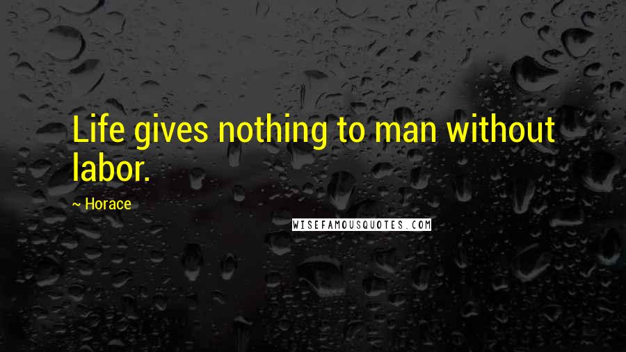 Horace Quotes: Life gives nothing to man without labor.