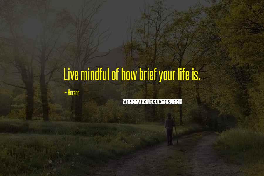 Horace Quotes: Live mindful of how brief your life is.