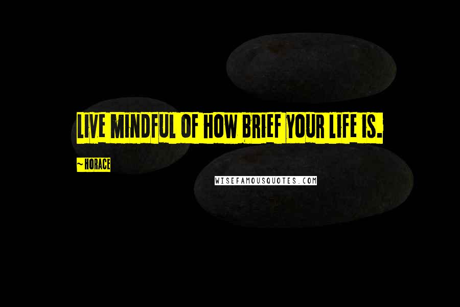 Horace Quotes: Live mindful of how brief your life is.