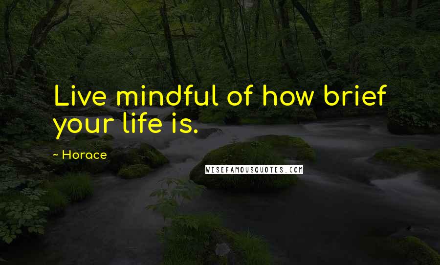Horace Quotes: Live mindful of how brief your life is.
