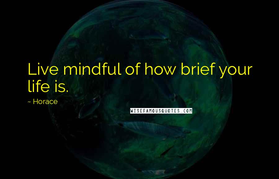 Horace Quotes: Live mindful of how brief your life is.