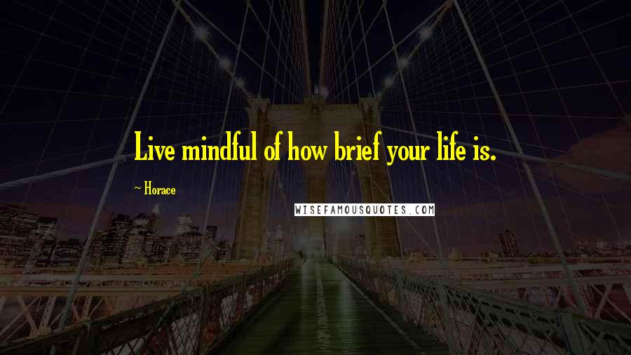 Horace Quotes: Live mindful of how brief your life is.