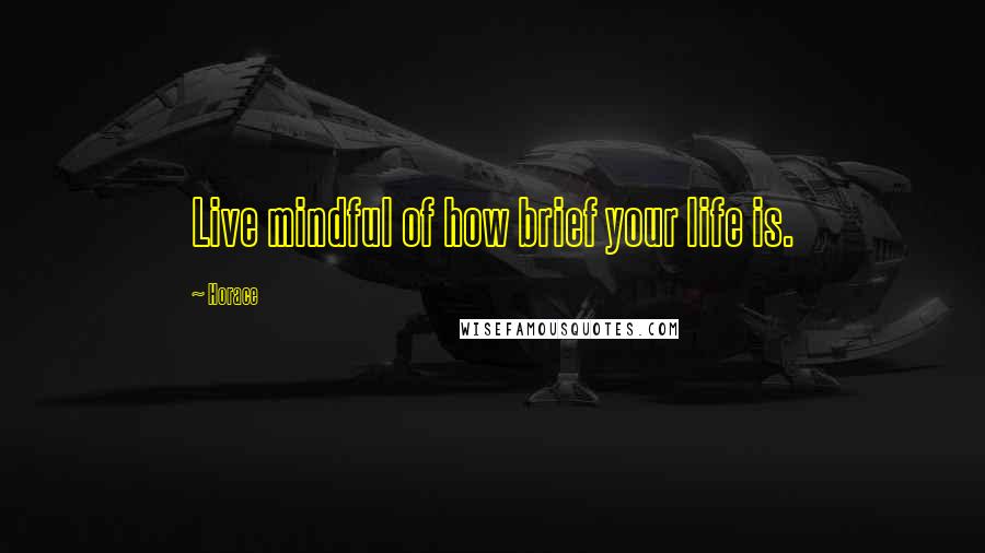 Horace Quotes: Live mindful of how brief your life is.