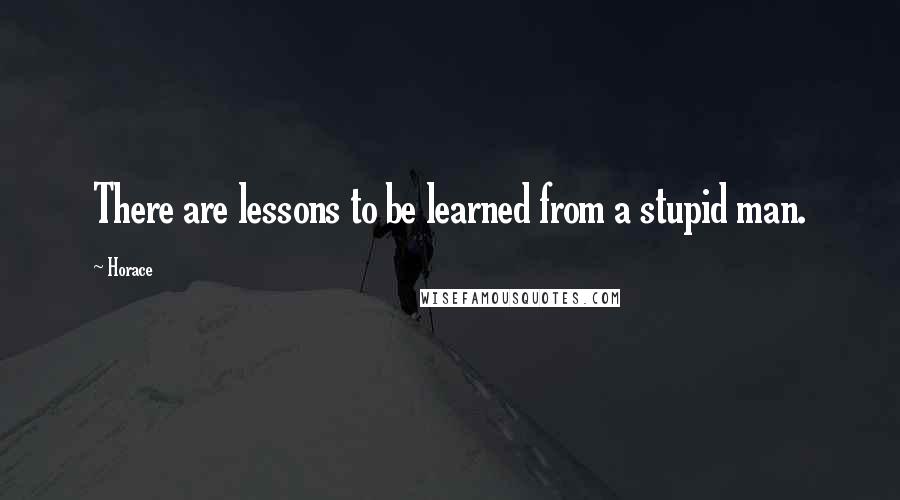 Horace Quotes: There are lessons to be learned from a stupid man.