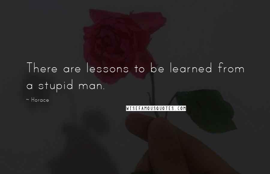 Horace Quotes: There are lessons to be learned from a stupid man.