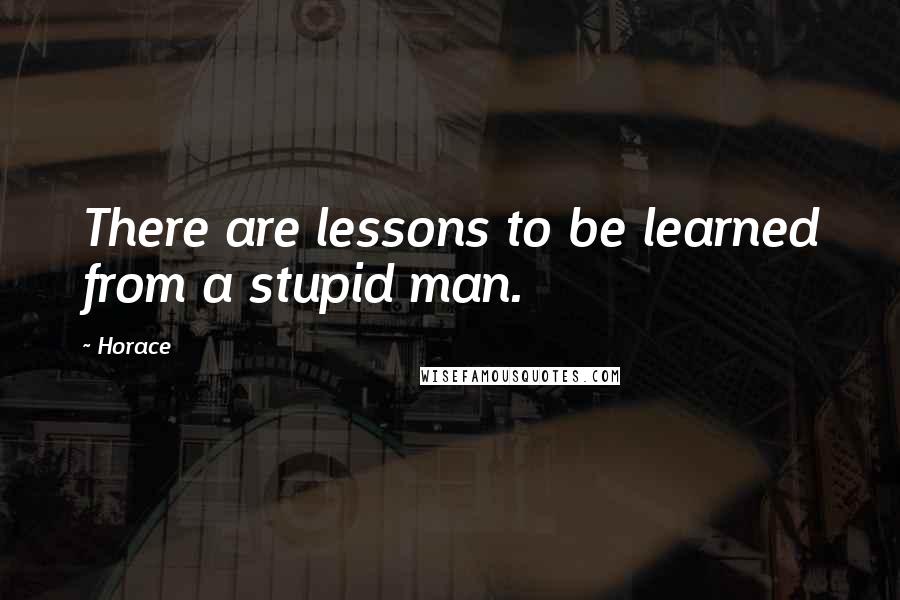 Horace Quotes: There are lessons to be learned from a stupid man.