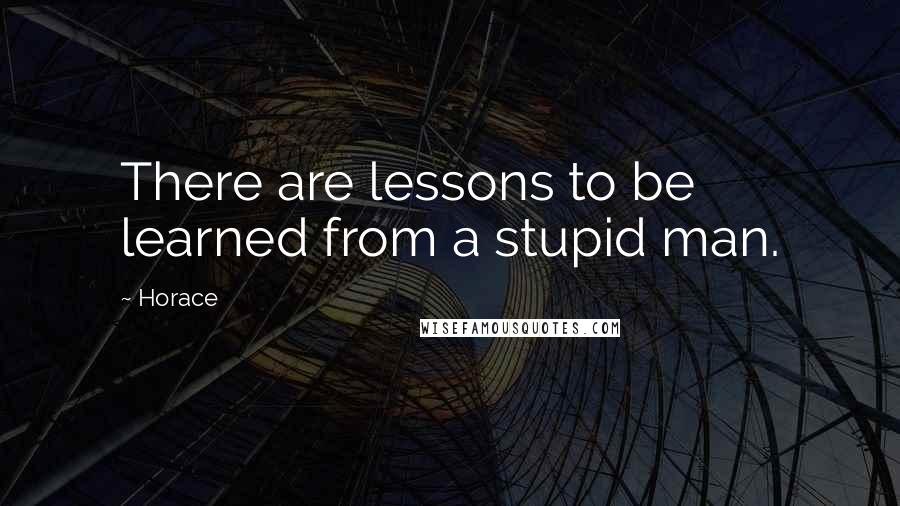 Horace Quotes: There are lessons to be learned from a stupid man.