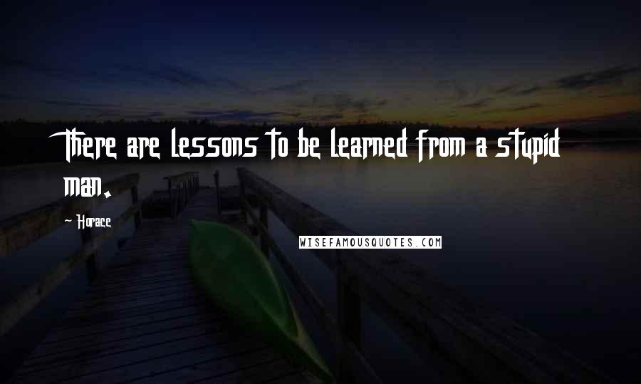 Horace Quotes: There are lessons to be learned from a stupid man.