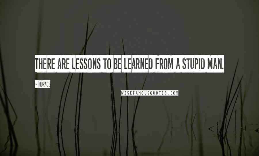 Horace Quotes: There are lessons to be learned from a stupid man.