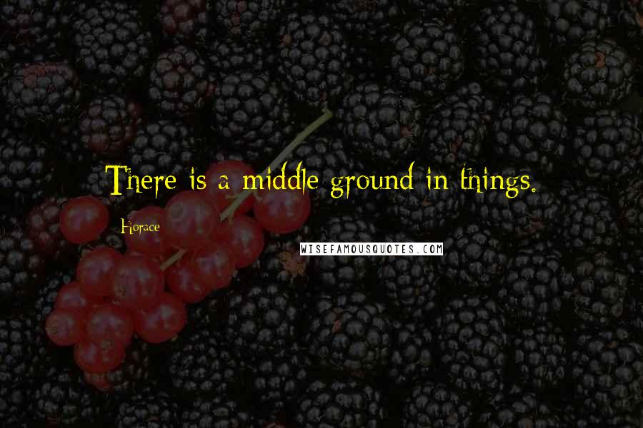 Horace Quotes: There is a middle ground in things.