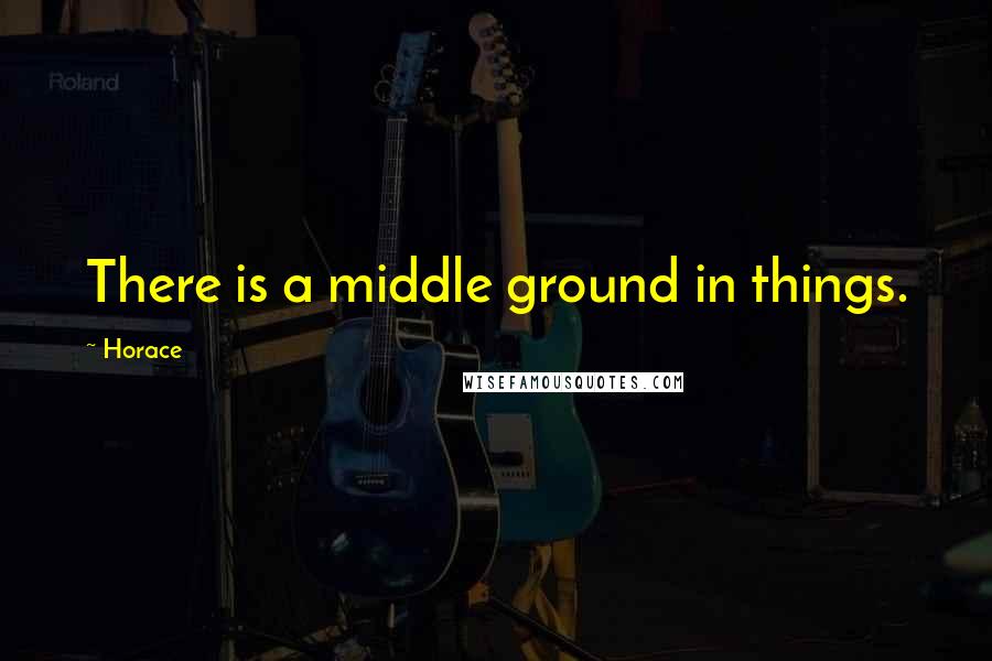 Horace Quotes: There is a middle ground in things.