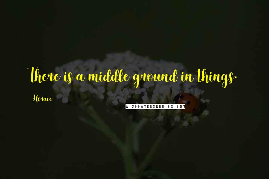 Horace Quotes: There is a middle ground in things.