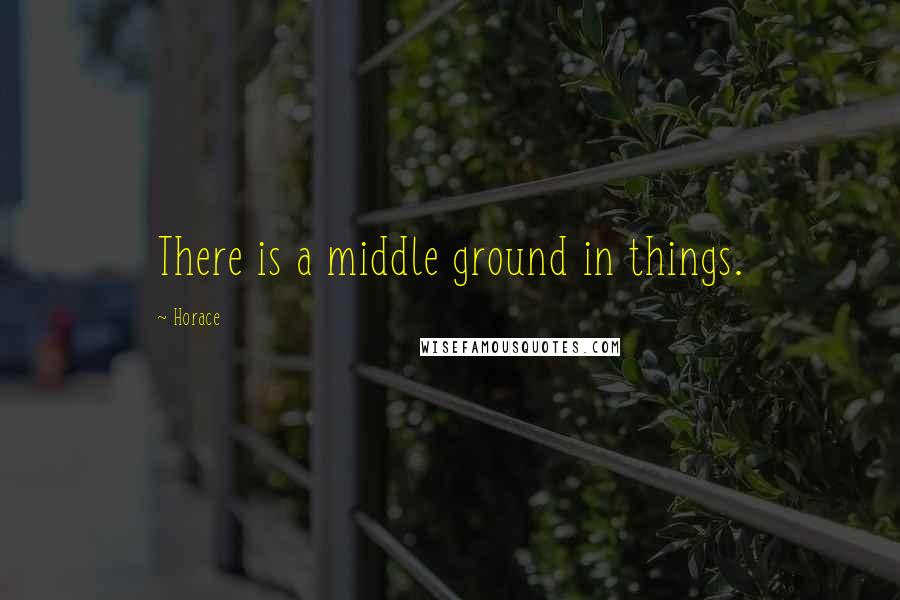 Horace Quotes: There is a middle ground in things.