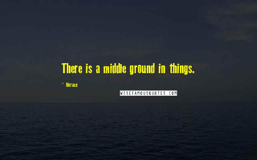 Horace Quotes: There is a middle ground in things.