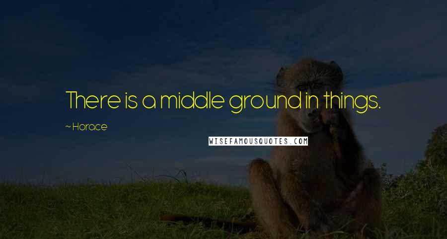 Horace Quotes: There is a middle ground in things.