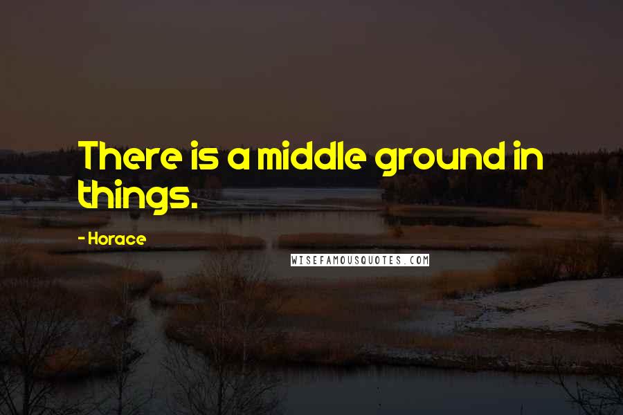 Horace Quotes: There is a middle ground in things.