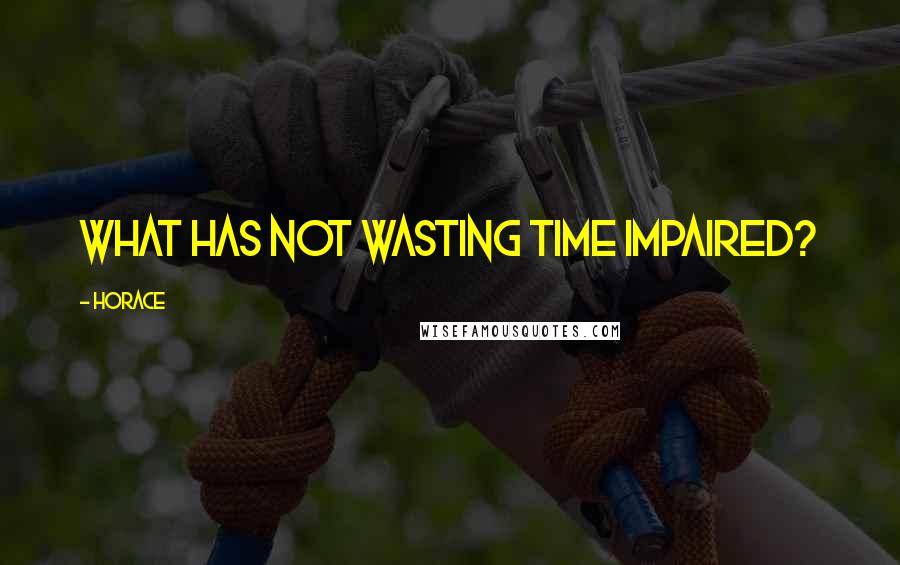 Horace Quotes: What has not wasting time impaired?