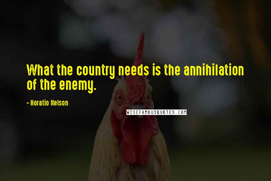 Horatio Nelson Quotes: What the country needs is the annihilation of the enemy.