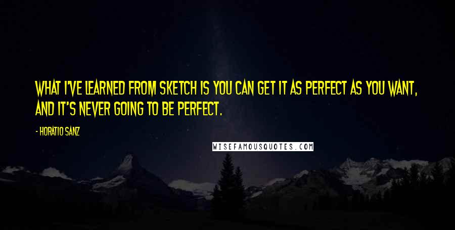 Horatio Sanz Quotes: What I've learned from sketch is you can get it as perfect as you want, and it's never going to be perfect.