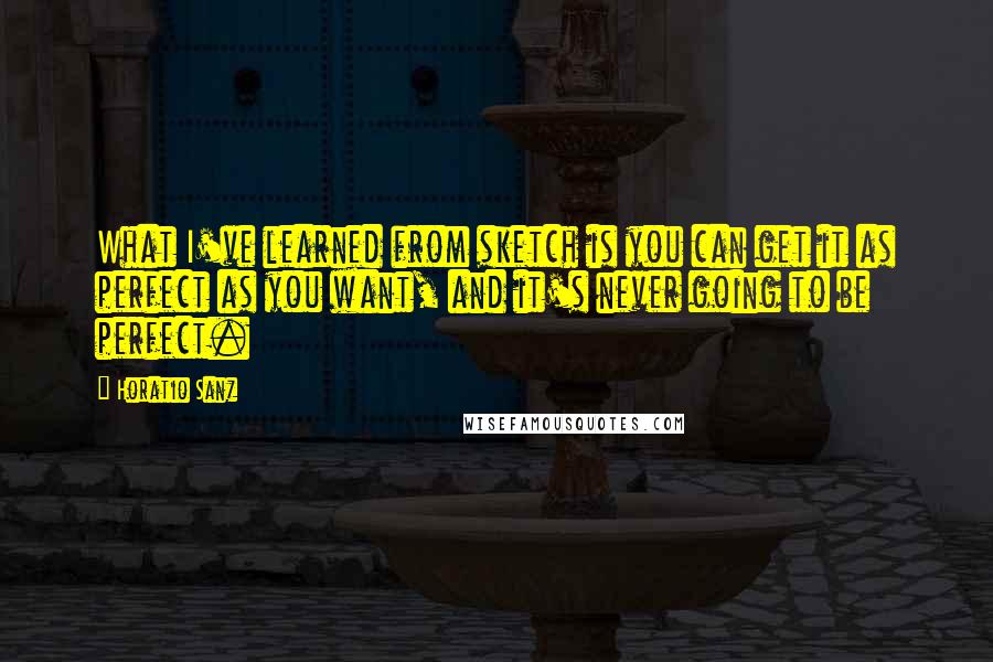 Horatio Sanz Quotes: What I've learned from sketch is you can get it as perfect as you want, and it's never going to be perfect.