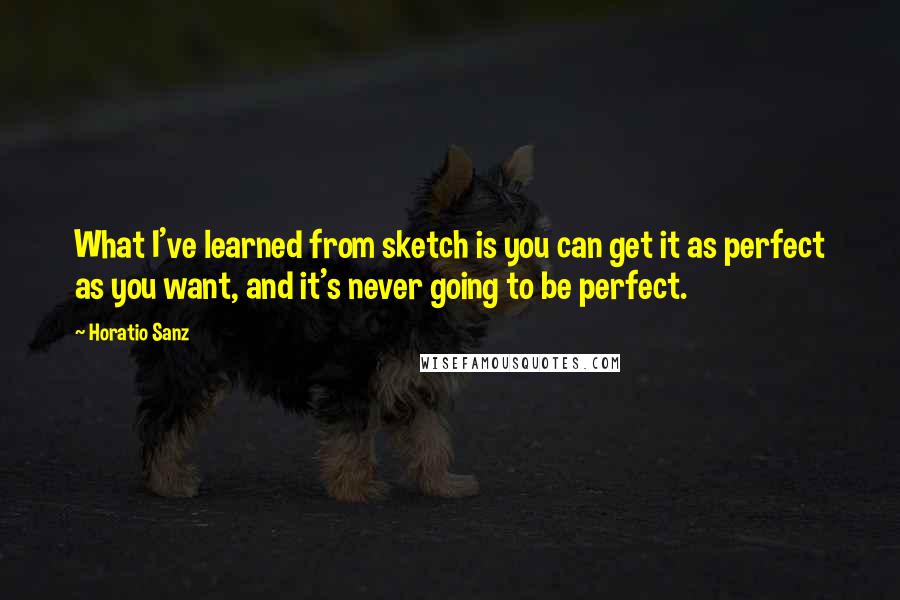 Horatio Sanz Quotes: What I've learned from sketch is you can get it as perfect as you want, and it's never going to be perfect.