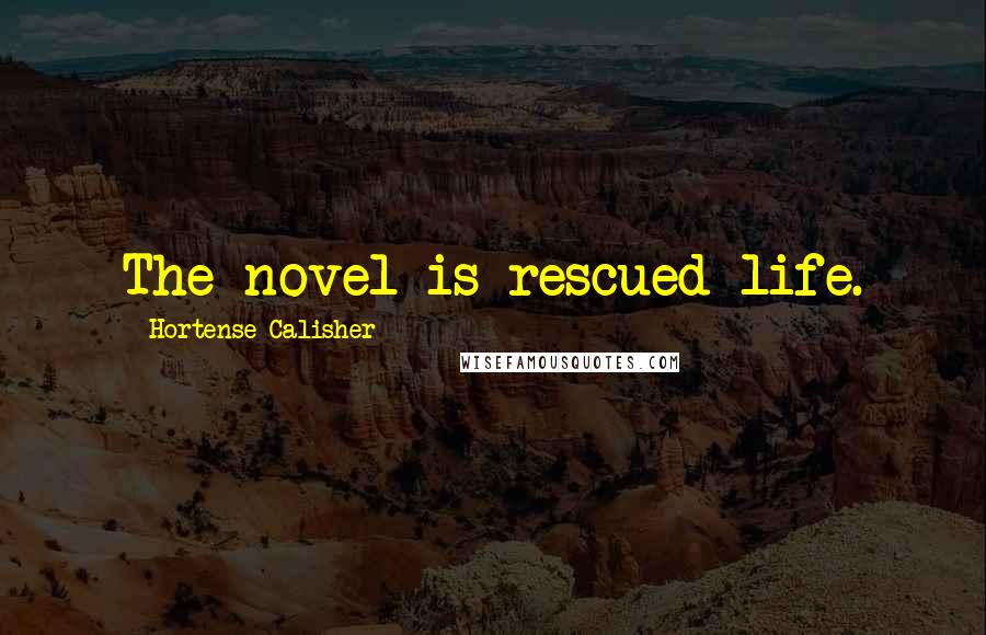Hortense Calisher Quotes: The novel is rescued life.