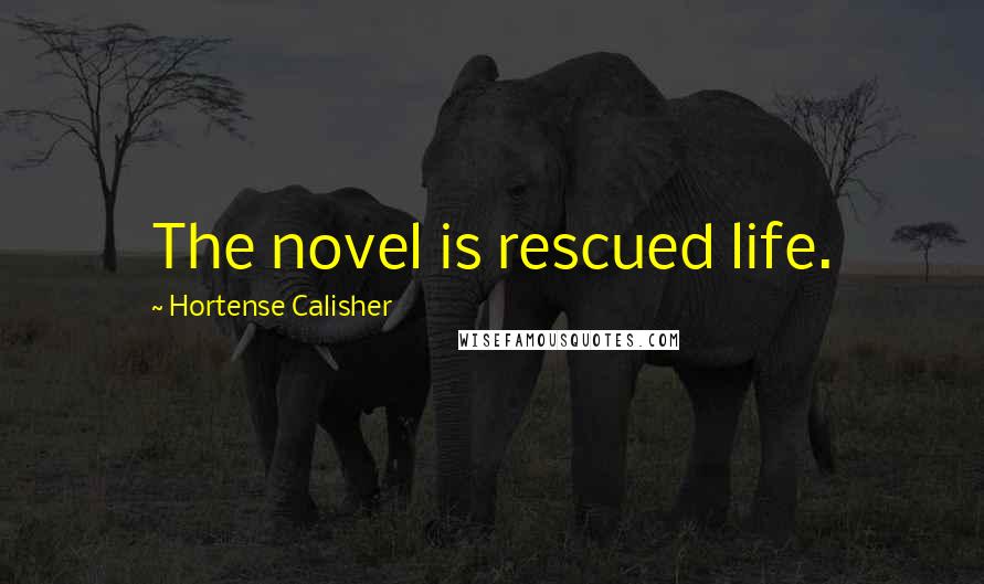 Hortense Calisher Quotes: The novel is rescued life.