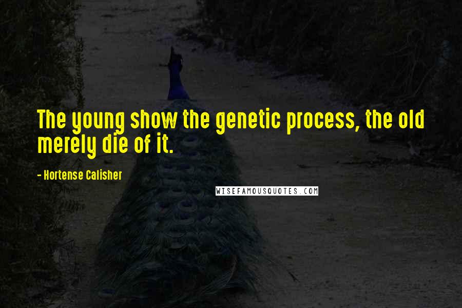 Hortense Calisher Quotes: The young show the genetic process, the old merely die of it.