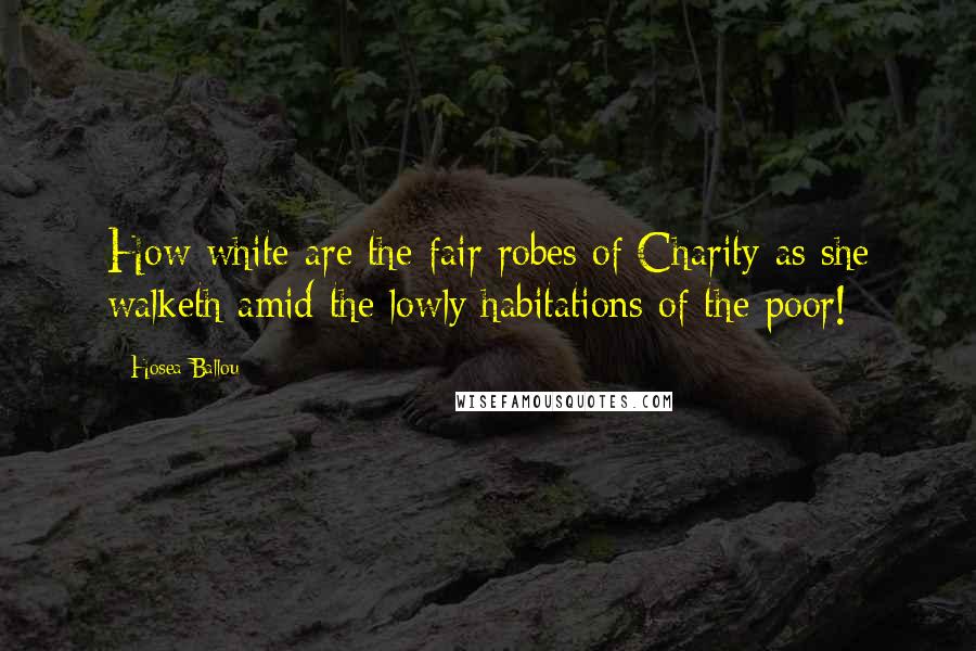 Hosea Ballou Quotes: How white are the fair robes of Charity as she walketh amid the lowly habitations of the poor!