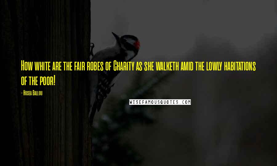 Hosea Ballou Quotes: How white are the fair robes of Charity as she walketh amid the lowly habitations of the poor!