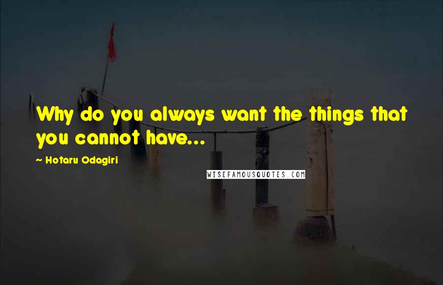 Hotaru Odagiri Quotes: Why do you always want the things that you cannot have...