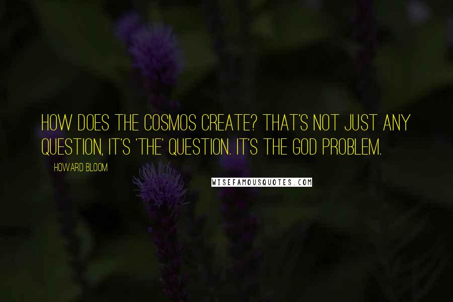 Howard Bloom Quotes: How does the cosmos create? That's not just any question, it's 'the' question. It's the God Problem.
