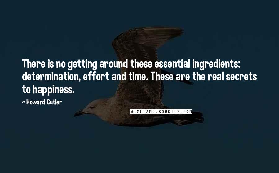 Howard Cutler Quotes: There is no getting around these essential ingredients: determination, effort and time. These are the real secrets to happiness.