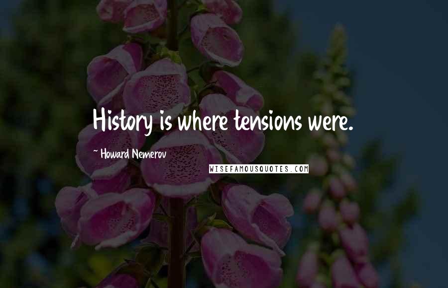 Howard Nemerov Quotes: History is where tensions were.