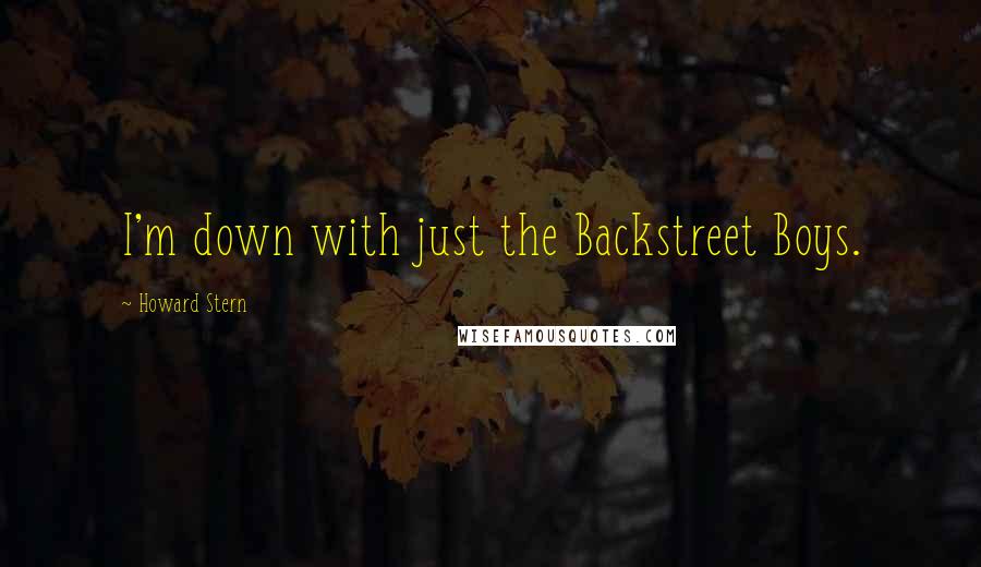 Howard Stern Quotes: I'm down with just the Backstreet Boys.