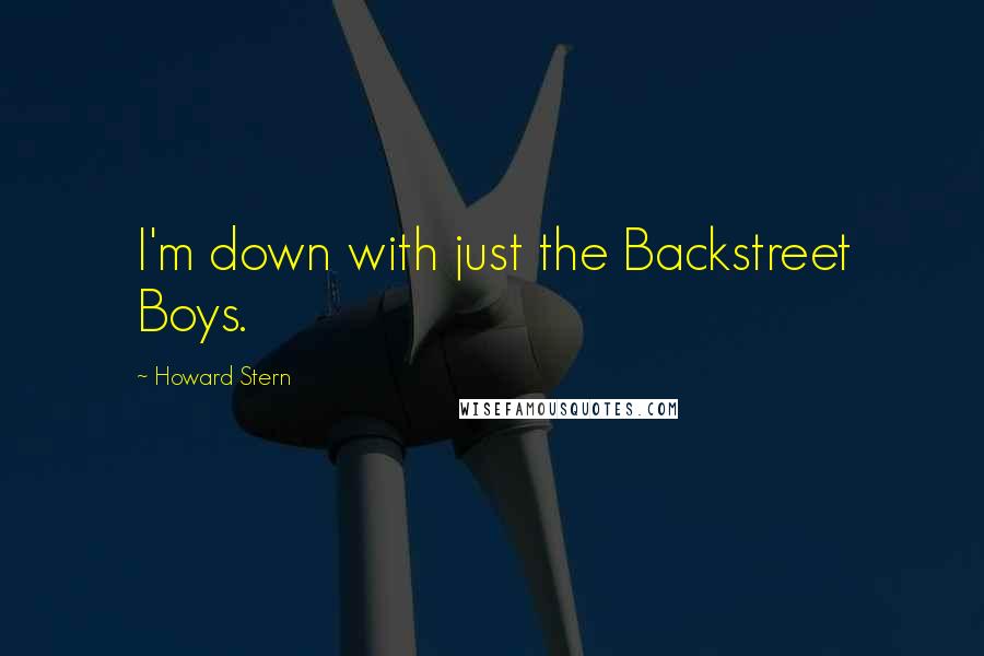Howard Stern Quotes: I'm down with just the Backstreet Boys.