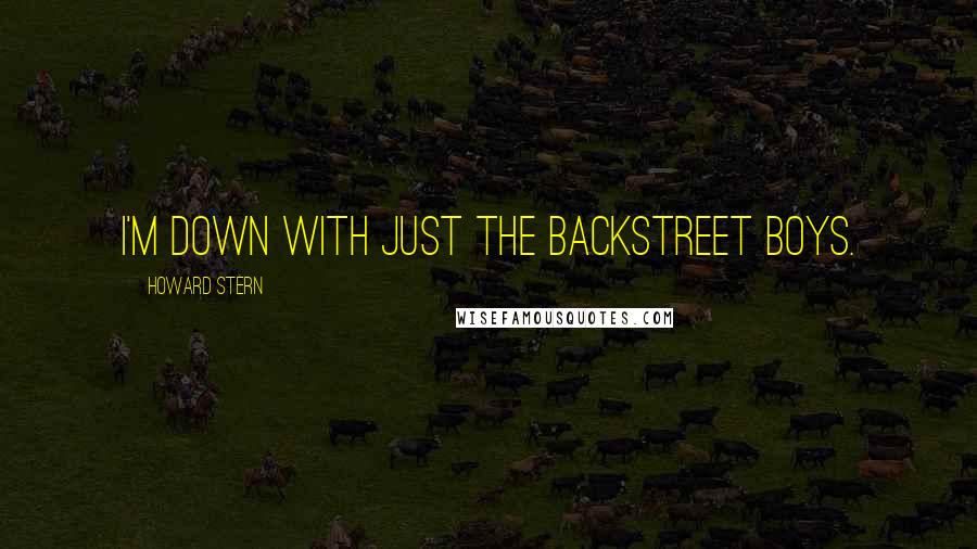 Howard Stern Quotes: I'm down with just the Backstreet Boys.