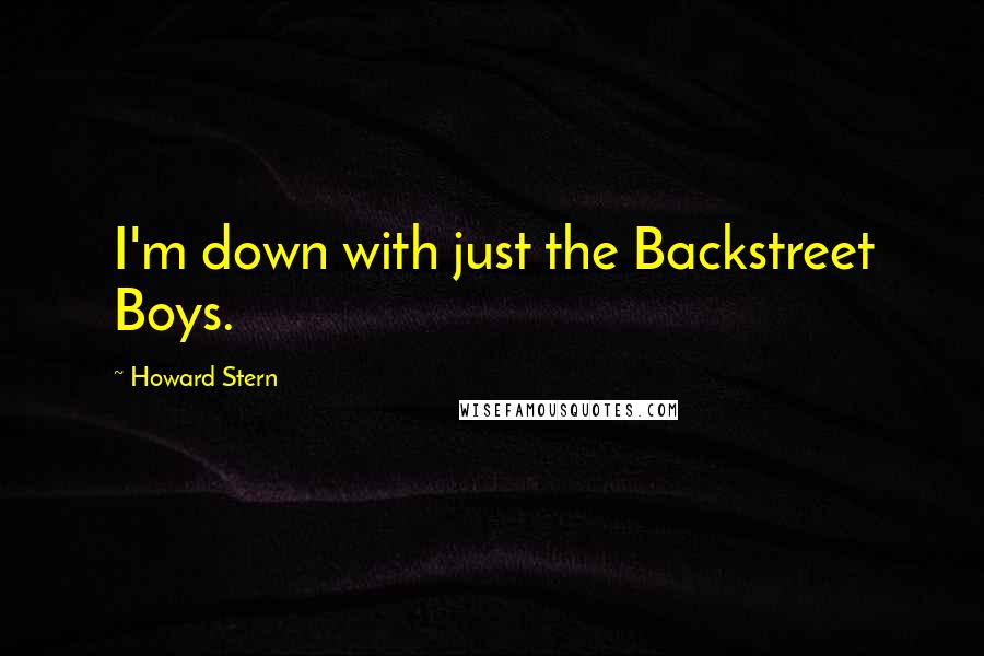 Howard Stern Quotes: I'm down with just the Backstreet Boys.