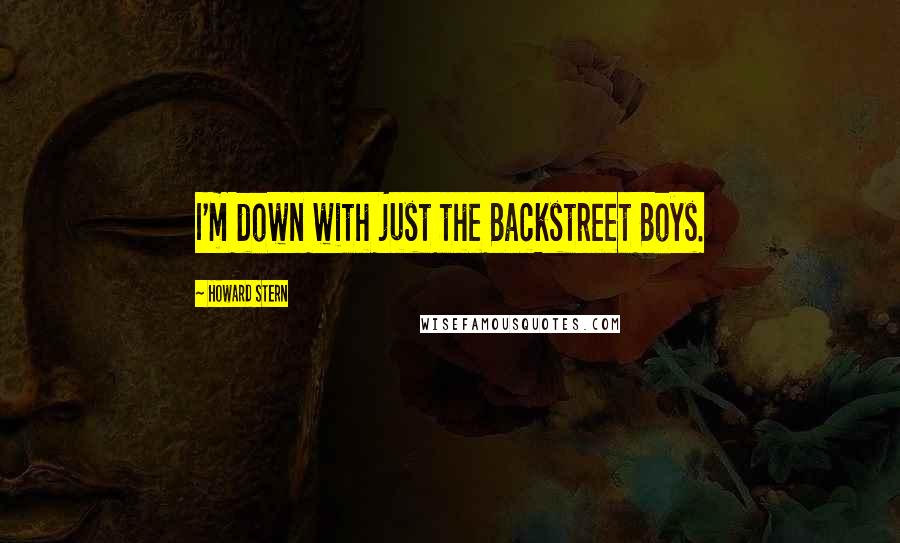 Howard Stern Quotes: I'm down with just the Backstreet Boys.